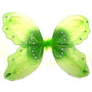 Green Butterfly Wings Small Halloween Costume Fun Cosplay Bling Sparkles Photos